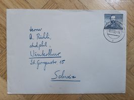 1952, Beleg von Göttingen nach Winterthur