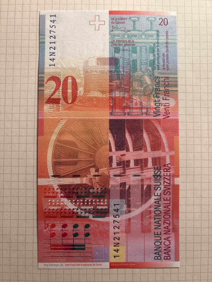 Banconote: Schweiz 20 Franken Banknote 2014N AU – Nuovo (secondo la descrizione) da Möhlin venduto da Don_Papa 1