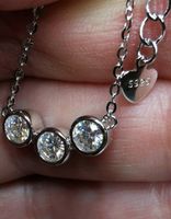 Collier argent avec diamants moissanite de 0,9 ct certifiés