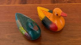 Zwei Enten Figuren handbemalt gebraucht