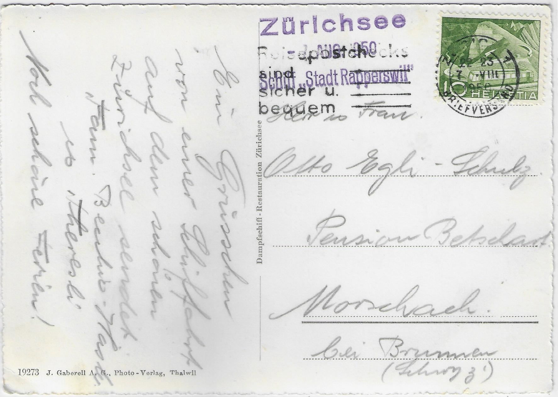 Cartoline postali: Bei der Halbinsel Au - Dampfschiff – Usato da Ettingen venduto da Kartenplanet 1