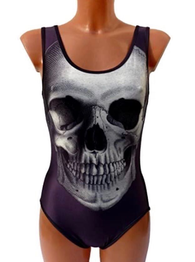 Costumi da bagno & Bikini: Skull Totenkopf Print Badeanzug Swimsuit – Nuovo (secondo la descrizione) da Zürich venduto da NNK28