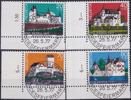 1977, B174-B177 mit Vollstempel (PRO PATRIA, Schlösser) 30.-
