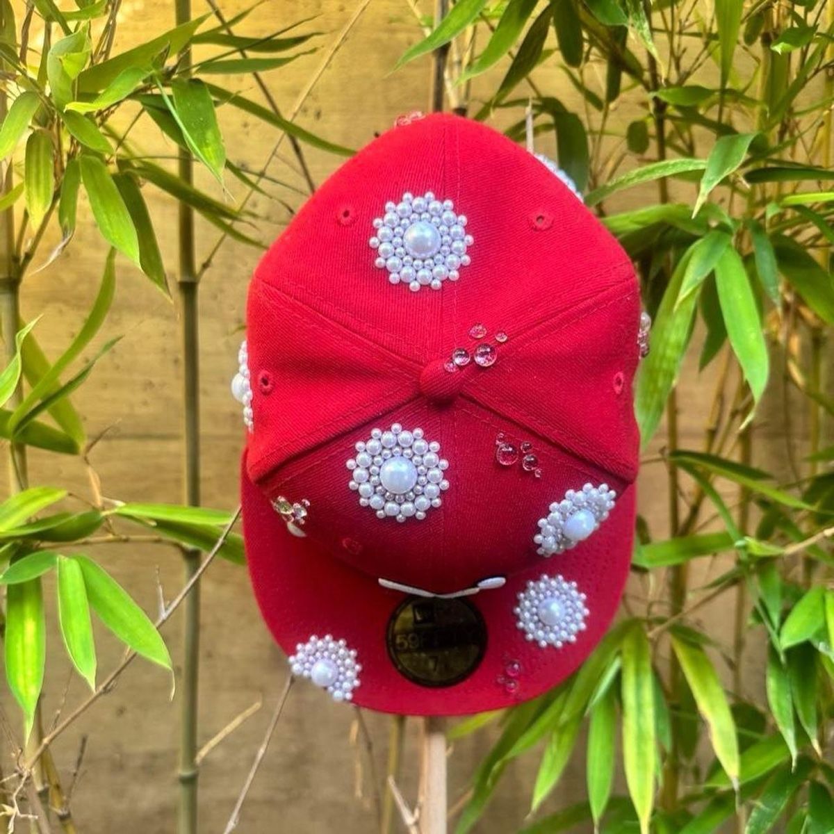 New Era Chapeaux, bonnets & casquettes: Custom Washington Nationals Red Rhinestone Fitted Cap – Neuf (Voir description) à Caviano par reselleo21 4