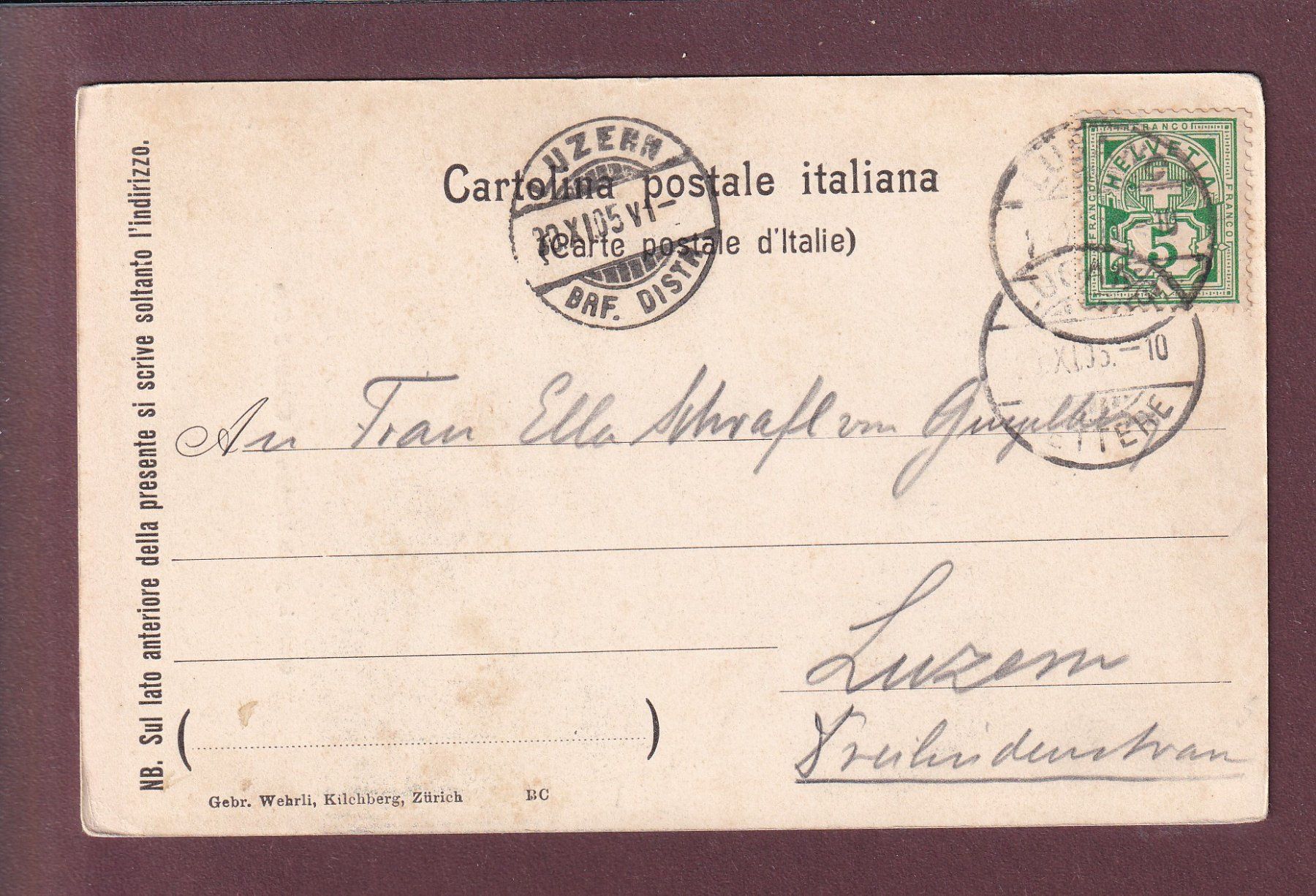 Cartes postales: Chiesa a ORIA - Vicolo - 1905 – D'occasion à Pully par nicecards 1