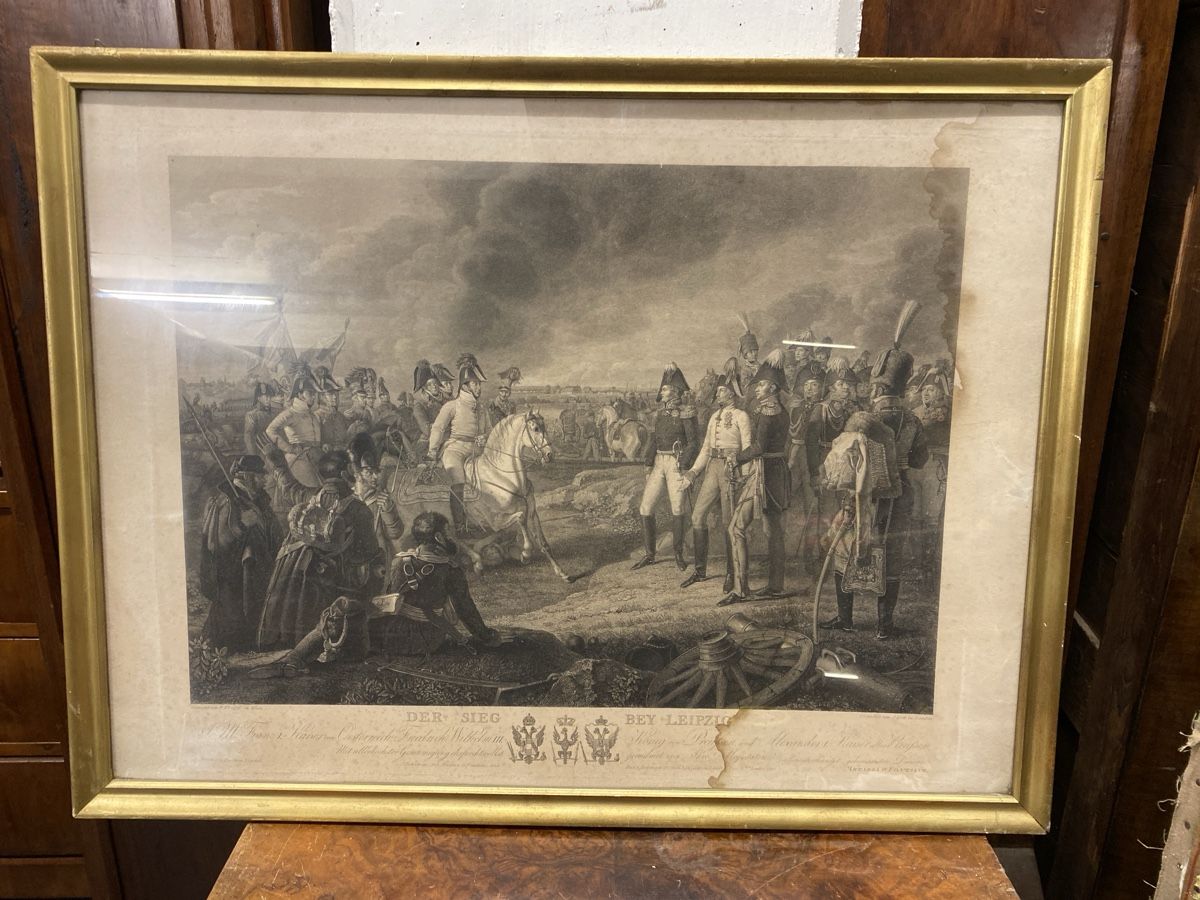 Incisioni: Gravure ancienne - Bataille de Leipzig, XIXe siècle. – Usato da Le Locle venduto da rya_m6j7