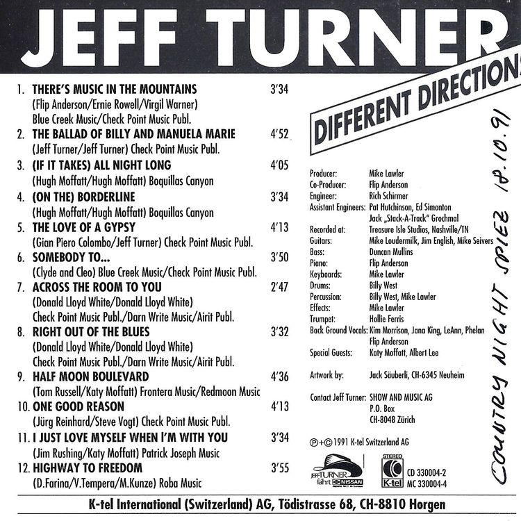 Jeff Turner DIRECTIONS Albert Lee Katy Moffatt CD signiert Kaufen auf