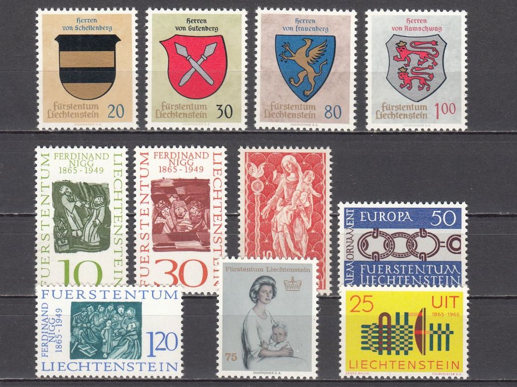 Alle Briefmarken: FL 1965 postfrisch – Gebraucht aus Bürglen TG von StampGraf