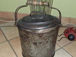 Alte Eimer mettall mit Deckel,Vintage Look,Shabby Chic Style