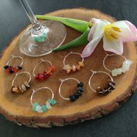 Wein Glasmarkierer Set (Halb-Edelsteinen), handmade💕