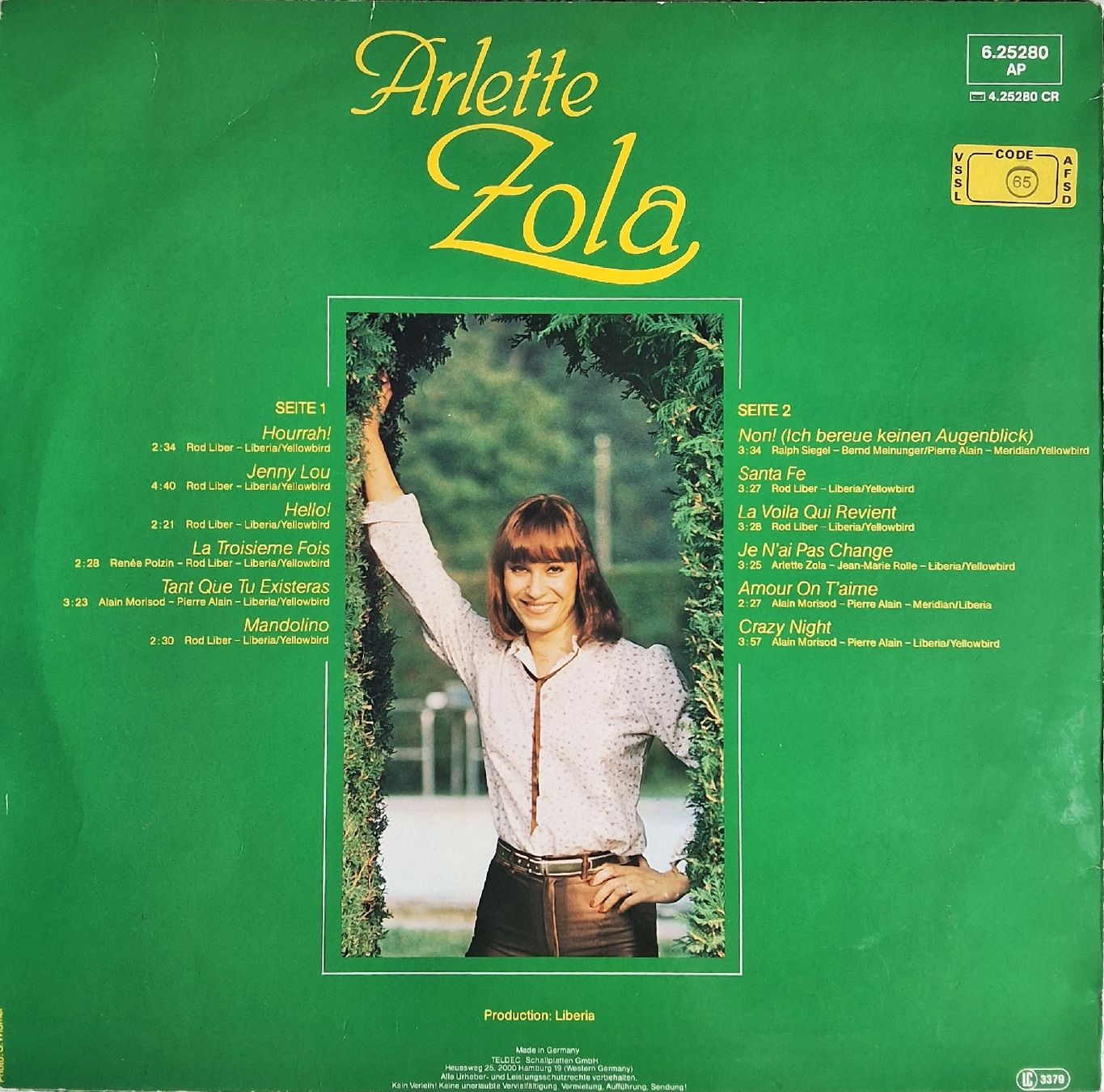 Dischi in vinile: Vinyl LP  - Arlette Zola  - Ger 82 - VG+ – Usato da Villeret venduto da Fil11 1