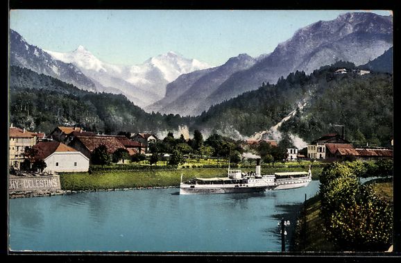 Cartes postales: Interlaken, Schiffkanal, Mönch, Jungfra – D'occasion à Berlin par bartko-reher