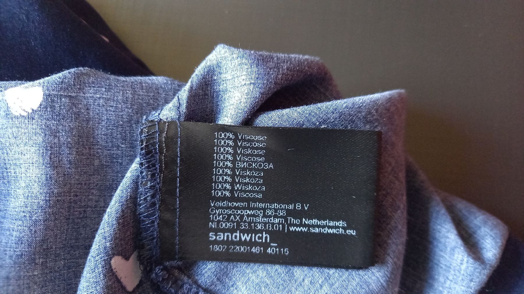 Blusen: Sandwich Bluse, dunkelblau mit Muster, Gr. 42 – Gebraucht aus St. Gallen von Otterndorf 3