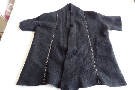 schwarzer Pullunder, Jacke, Kurzarm, Bolero