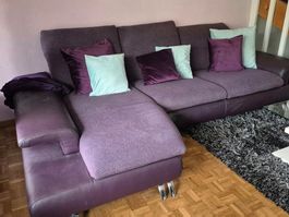Ecksofa Leder violett