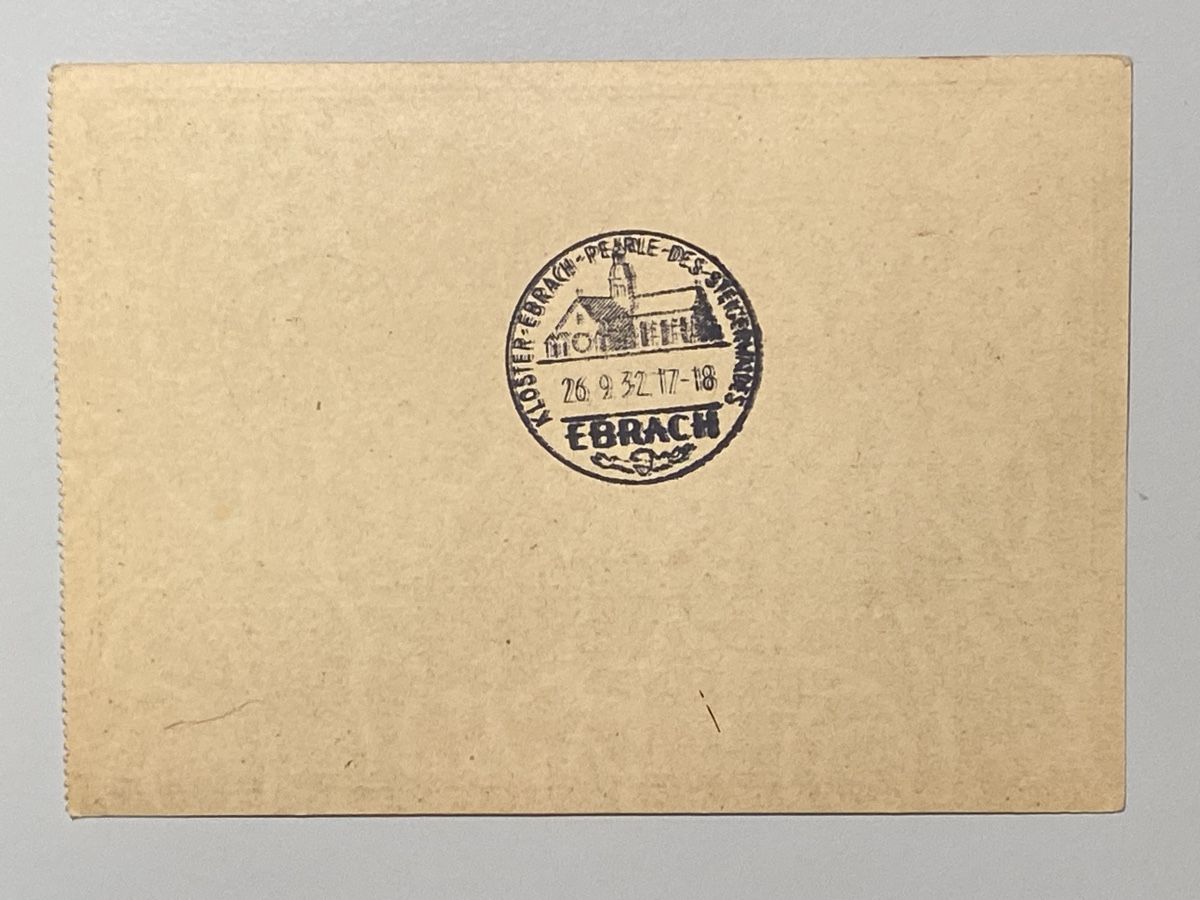Alle Briefmarken: 1932 Postkarte, Ballon Luftp., St. Gallien & Kloster Ebrach – Gebraucht aus Küssnacht a. Rigi von Unique-Valuable 1