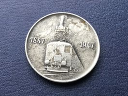 Medaille Silber 800( 100 Jahre SCHWEIZER EISENBAHNEN 33mm.