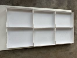 6 Stück Büro Organizer Weiß Leder Optik Ablagefach Stapelbar