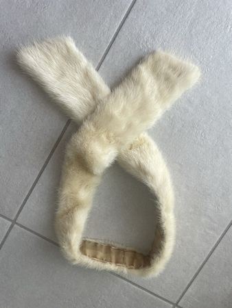 Echtpelz Schal Creme Vintage guter Zustand