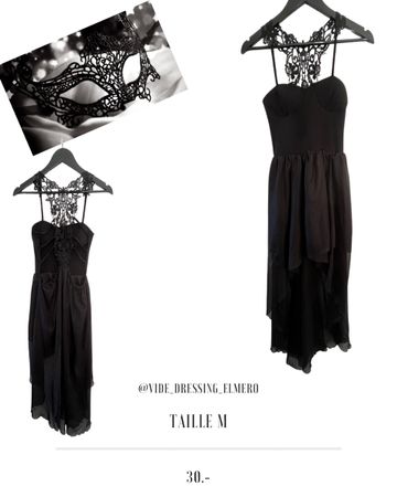 Robe de soirée noire dentelle