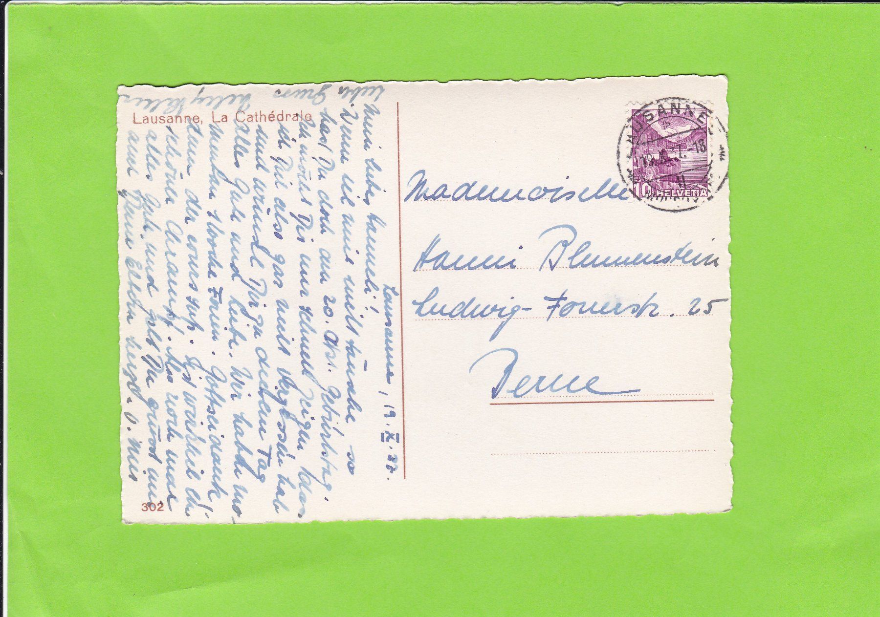Cartoline postali: Lausanne – Usato da St. Peterzell venduto da neckertal 1