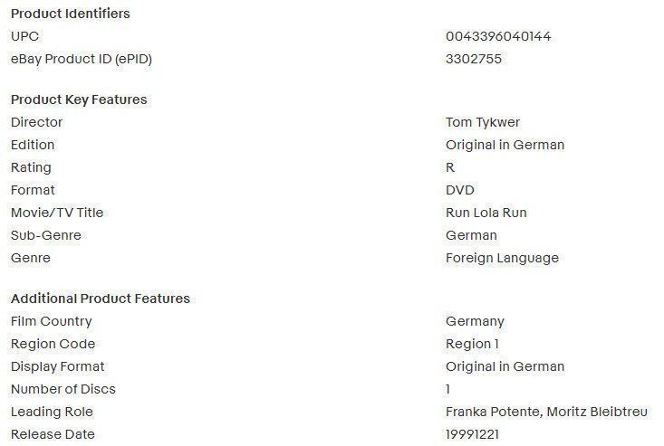 Tutti i DVDs: Run Lola Run - DVD – Usato da Buchrain venduto da Sssschaller 1