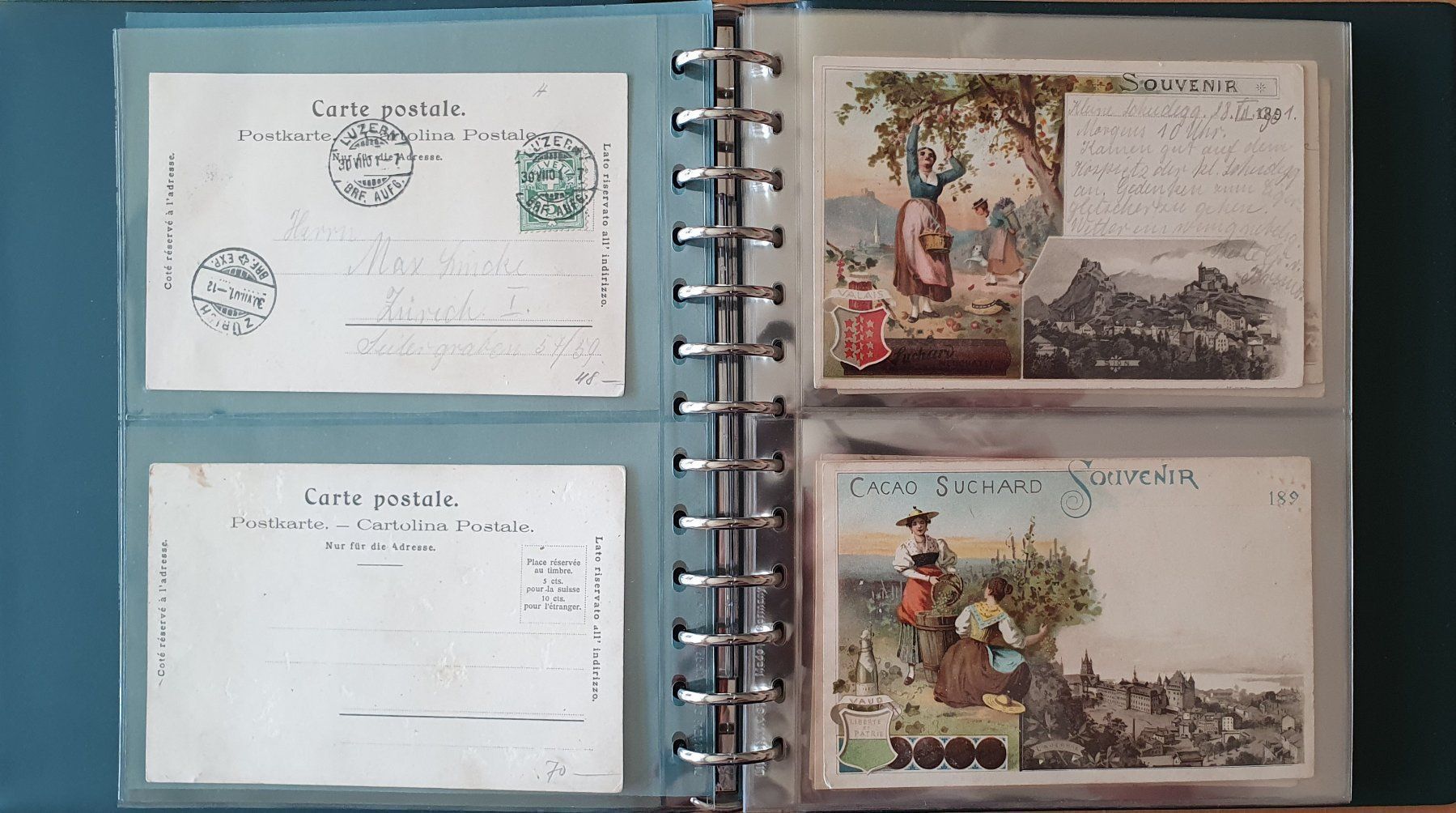 Ansichtskarten: Album mit 23 Suchard Cacao Karten – Gebraucht aus Kreuzlingen von Rschweiz1 1