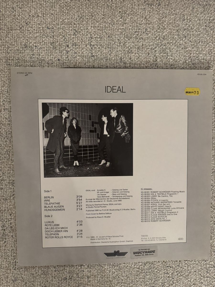 Dischi in vinile: Ideal - Ideal - LP - 80s – Usato da Rorbas venduto da BlackstarRecords 1