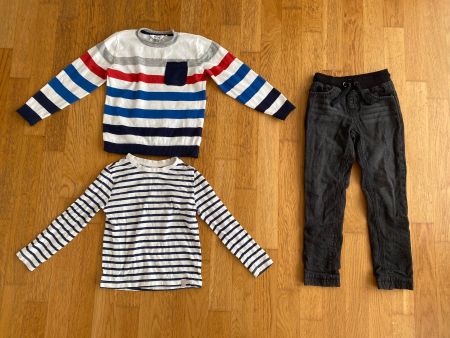 Kids Herbst Set: Shirt Pullover Hose Gr 116 100% Baumwolle