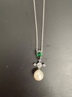 Swarovski Halskette mit Kreuz Perle & Zirkonia silber