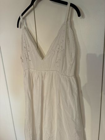 Vintage Nachthemd weiss mit Lochstickerei Grösse Club