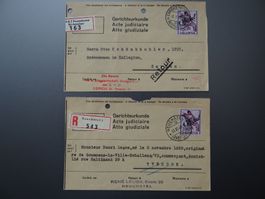 2xGerichtsurkunde mit Dienstmarke Officiel Nr. 57 ab CHF 1.-