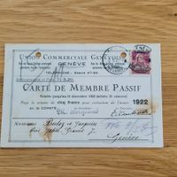 Dokument Membre Passif Genève 1922