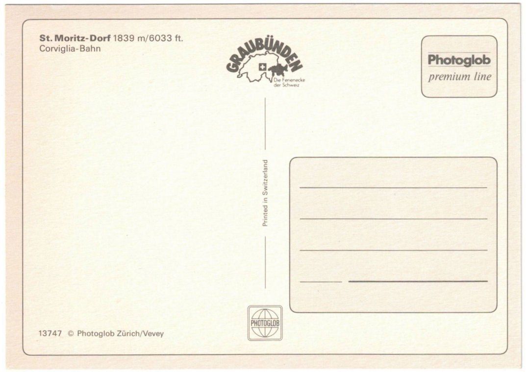 Cartoline postali: St. Moritz - Standseilbahn Corviglia – Usato da Binningen venduto da Mountainrider 1