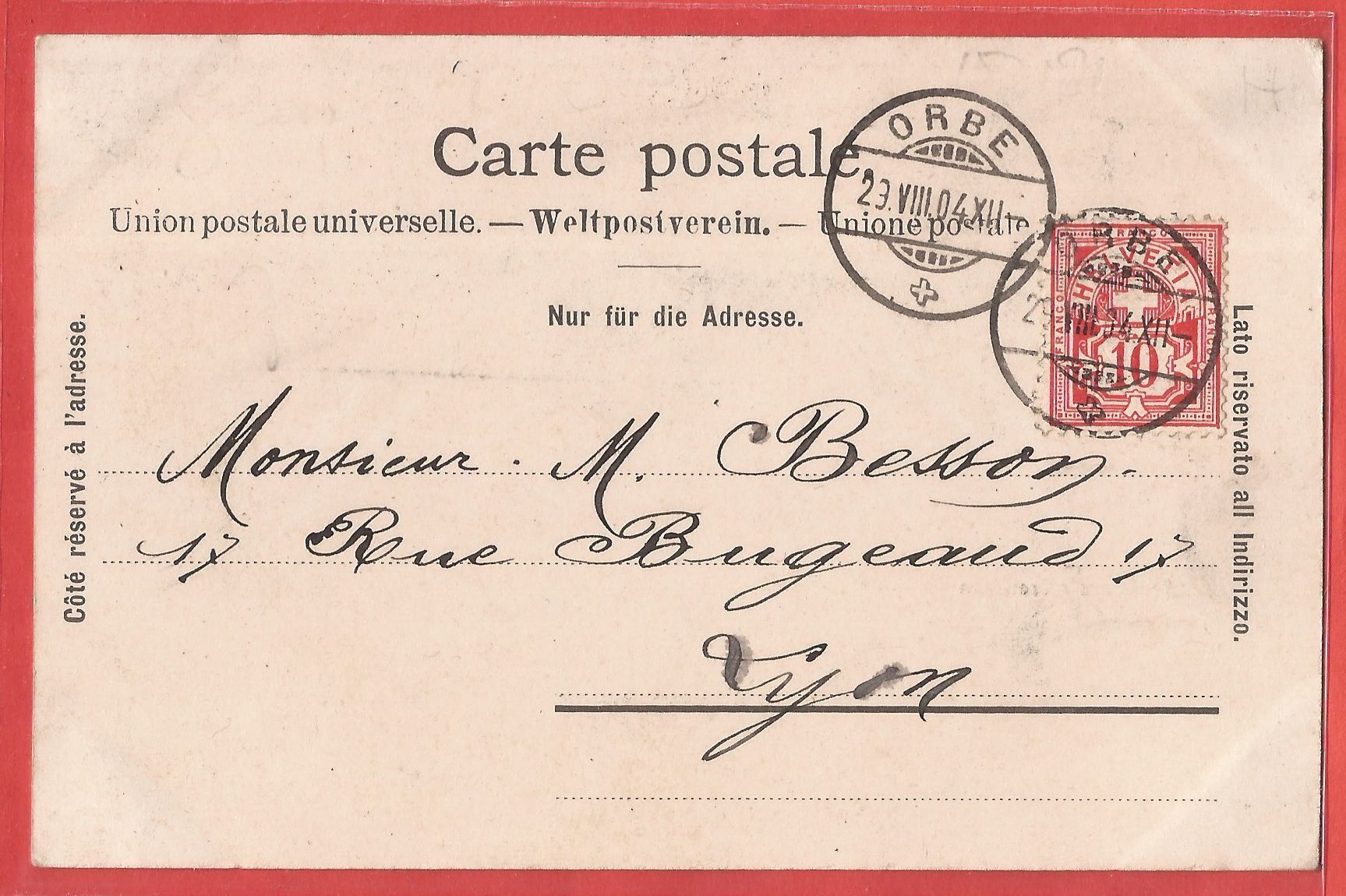 Cartoline postali: Fontaines sur Grandson - 1904 – Usato da Fislisbach venduto da Porano 1