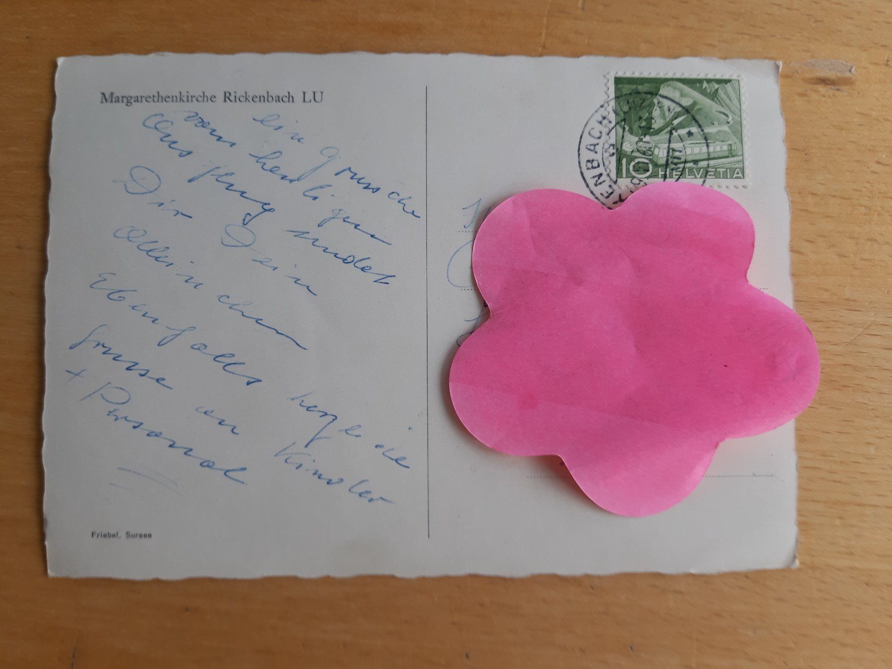 Cartoline postali: Alte Ansichtskarte Margarethenkirche Rickebach LU, – Usato da Rotkreuz venduto da nigal 1