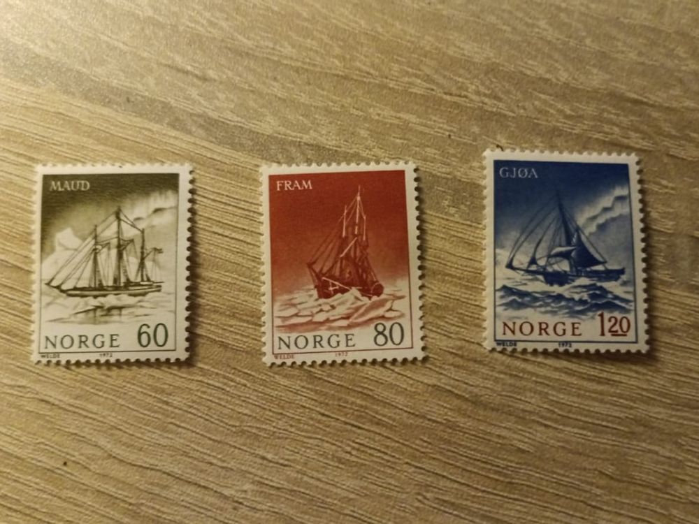 sellos NORWAY Polar Exploration Ships 1972