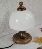 80er Jahre Tischlampe Opalglas 