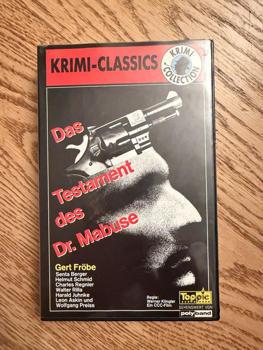 Tutti i VHS: VHS Das Testament des Dr. Mabuse 16 Jahre – Usato da Hünenberg venduto da Paddels