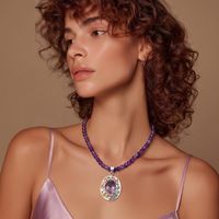 Amethyst Pendant Necklace - Sterling Silver