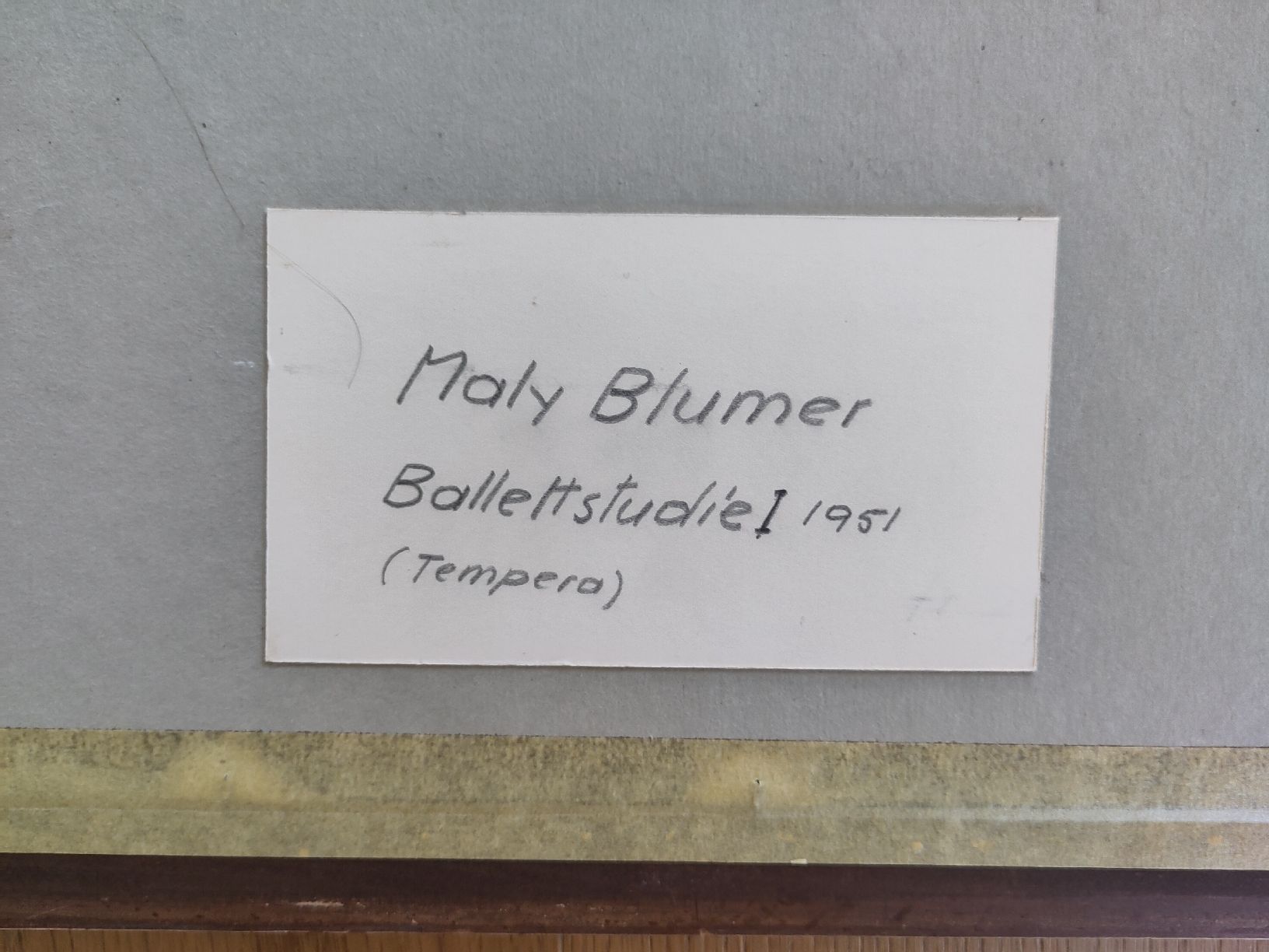 Tableaux: Maly Blumer "Ballettstudie I" 1951 gemälde kunst tempera – D'occasion à St. Gallen par Clottep 3