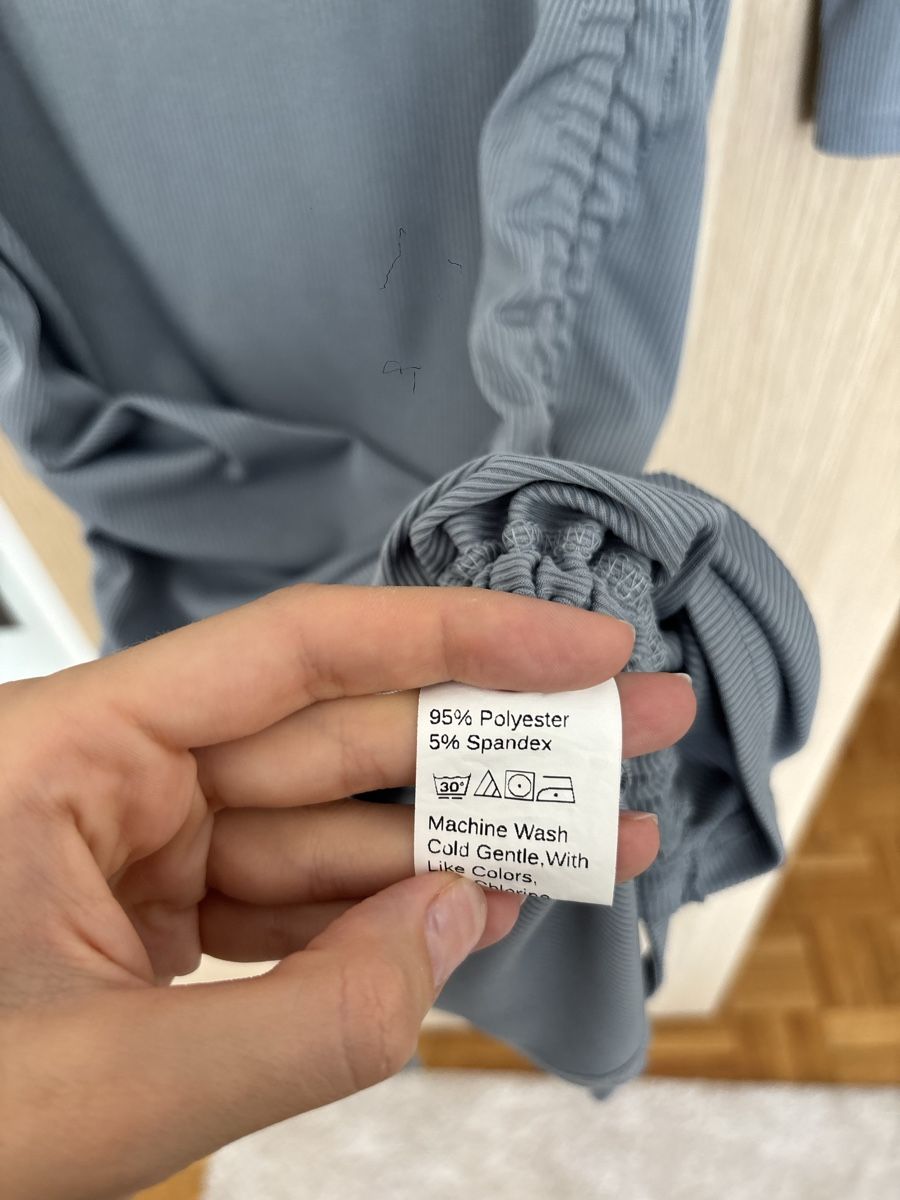 Shein Vestiti: Kleid Shein gerippt langarm blau Gr. S – Usato da Basel venduto da DressDrop 6