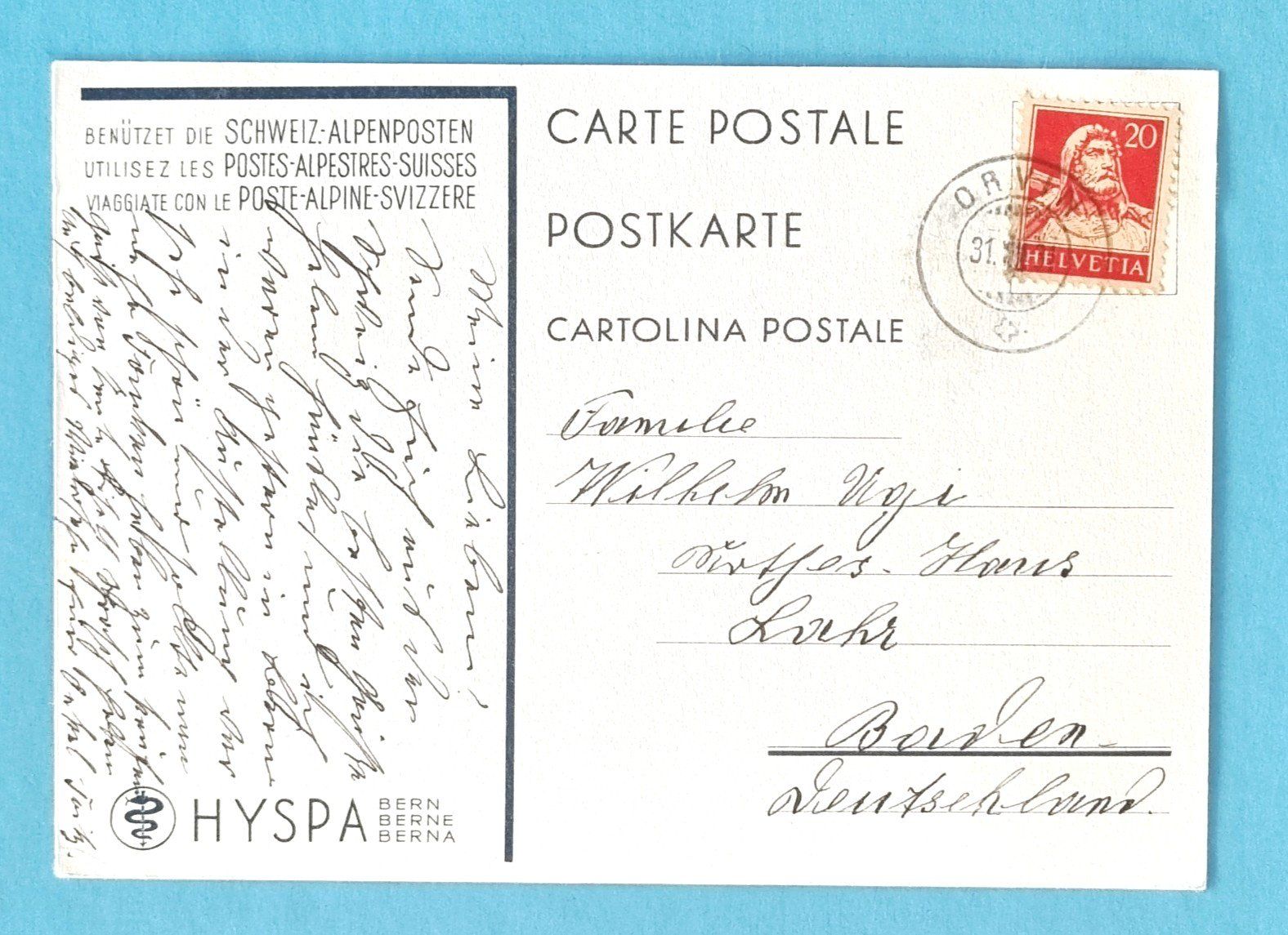 Ansichtskarten: Schweizer Alpenpost - Postauto SAURER - 1931 – Gebraucht aus Rothrist von RROENK 1