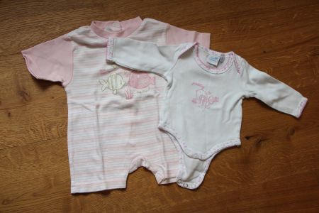 Babykleider Set, Playsuit und Langarmbody, Grösse 56