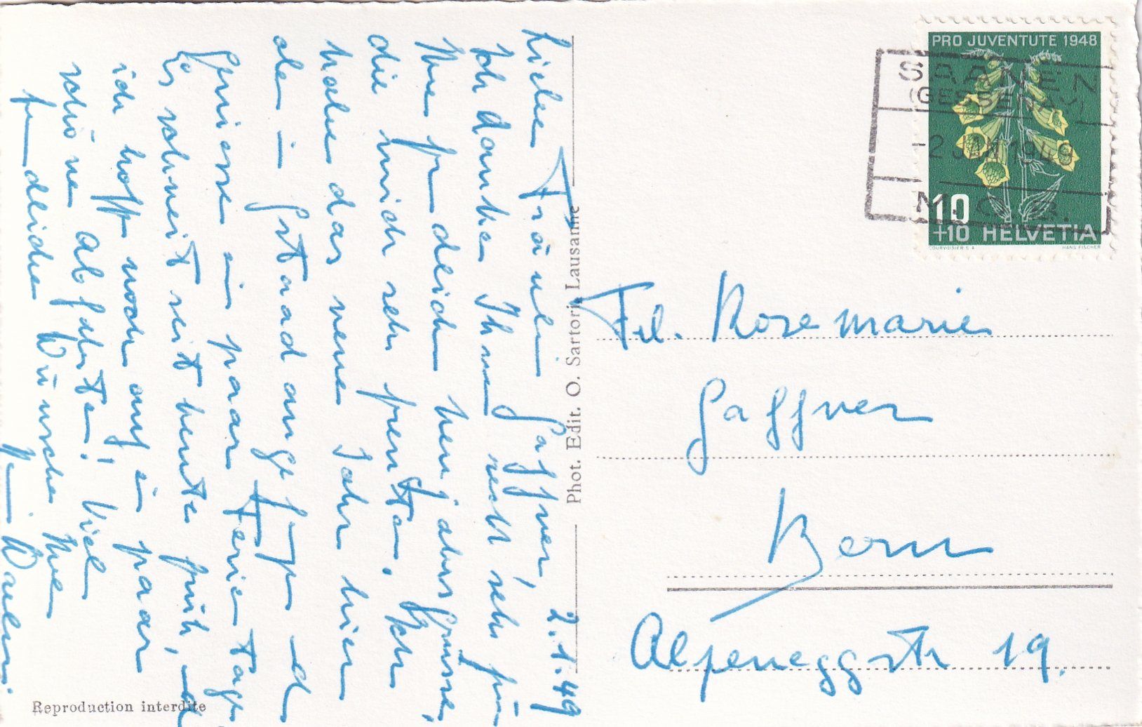 Cartoline postali: Gstaad /mp – Usato da Hombrechtikon venduto da Rudolf07 1