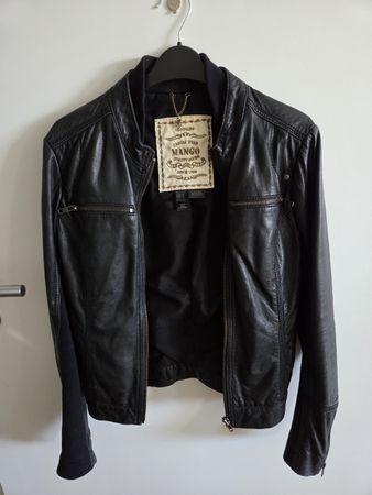 Lederjacke Mango Grösse 36 schwarz