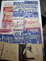 Lot de 24 partitions musicales anciennes état moyen