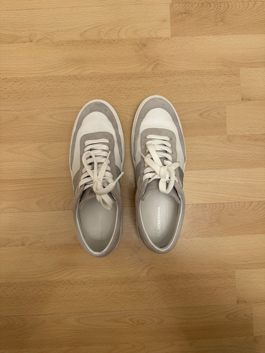 Stuart Weitzman Scarpe da donna: Sneakers Stuart Weitzman Grau Weiss Leder Grösse 38 – Usato da Zug venduto da S6403 8