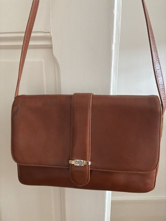 Sac bandoulière Pourchet en cuir marron