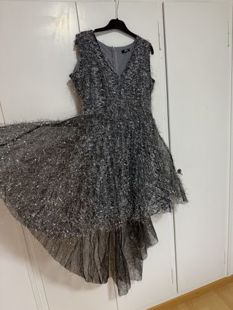 Glitzerndes Cocktailkleid asymmetrisch Gr. 40